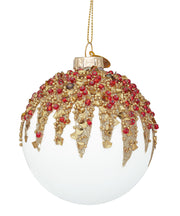 Boule de Noël Bizzotto Firework en verre blanc de 80 mm de diamètre