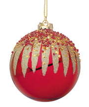 Boule de Noël Bizzotto Firework en verre rouge de 80 mm de diamètre