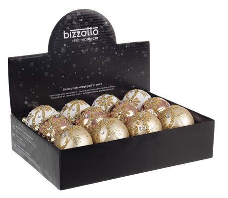 bizzotto bizzotto sfera di natale garish d 80 mm ass bianco rosa oro 1 pz ean 8051836748996