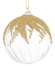Boule de Noël Bizzotto Vortex, 100 mm de diamètre, verre transparent, or