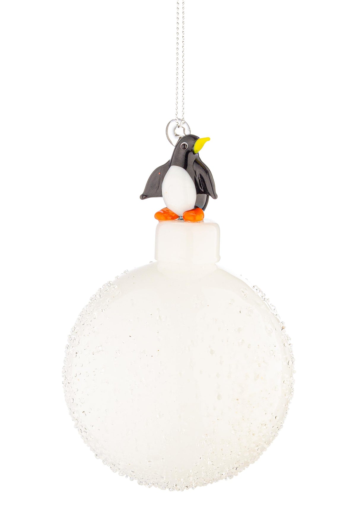 bizzotto bizzotto sfera festivity di natale con pinguino d 80 mm vetro bianco ean 8051836736634
