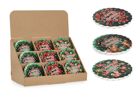 bizzotto bizzotto sottobicchiere di natale gwen merry xmas ass d 103 cm ceramica multicolor 1 pz ean 8051836760257