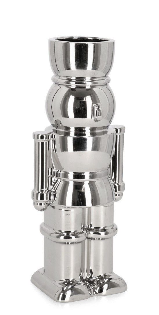 bizzotto bizzotto vaso di natale walker soldatino h 28 cm 12 x 9 cm ceramica argento ean 8051836719446