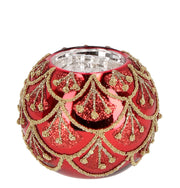 Bougeoir de Noël Bizzotto en verre Winslows D 80 cm Rouge
