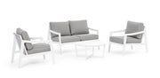 Ensemble de salon Bizzotto Sirenus blanc 4 places
