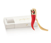 Cupidon &amp; Co. Corne avec pompon H 110 mm Or rouge