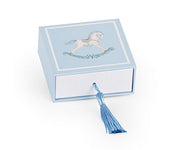 Box à chevaux Cupido&Co. avec pompon 70 x 70 x 30 mm Bleu