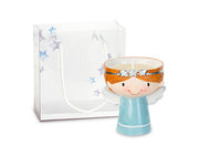 Bougie Cupido&Co. Blue Angel D 75 mm H 95 mm avec cabas