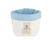Panier ours en peluche Cupido&Co. Cœur bleu Ø 100 mm H 110 mm
