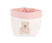 Panier ours en peluche Cupido&Co. en forme de cœur rose, diamètre 100 mm, hauteur 110 mm