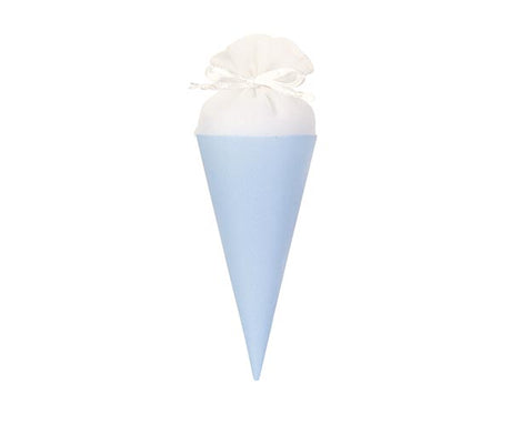 cupidoco cupidoco cono portaconfetti in raso azzurro bomboniera nascita e battesimo d 6 x h 17 cm ean 8007402288595