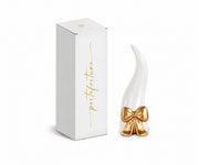 Cornetto Bianco con Fiocco Oro Cupido&Co. H 120 mm con Scatola - Bomboniera Portafortuna