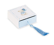 Coffret ours en peluche bleu Cupido&Co. avec insert et pompon 70 x 70 x 30 mm