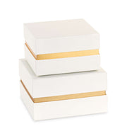 Coffret Cupido&Co. 2 boîtes ivoire et or avec insert 120 x 120 x 70/140 x 140 x 80 mm