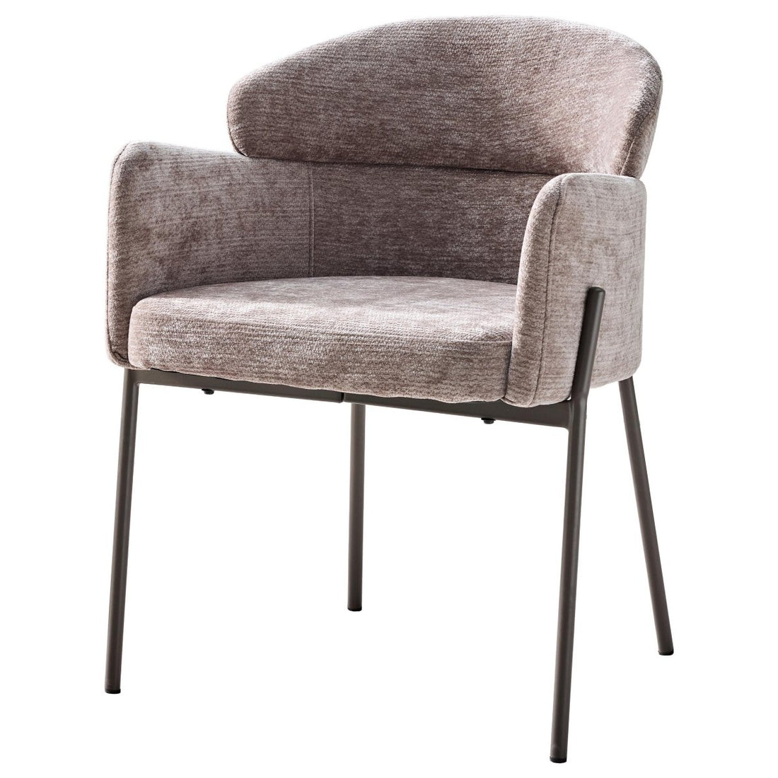 di mo commerciale di mo commerciale poltrona iris in tessuto tortora con gambe in metallo sedia da arredo design moderno ean 8010402524013