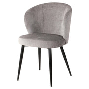 Fauteuil Evelyn Dimo 58 x 48 cm H 80,5 cm en Tissu Gris avec Pieds en Métal – Chaise Design Élégante