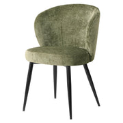 Poltroncina Dimo Evelyn 58 x 48 Cm H 80,5 cm en Tissu Vert avec Pieds en Métal – Chaise Design Élégante