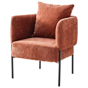 Fauteuil Dolly en Polyester Terracotta avec Pieds en Métal – Chaise Design Moderne Dimo