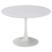 Dimo Parker Table Ronde Céramique Blanc Brillant Ø 110 cm