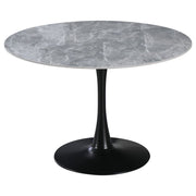 Dimo Parker Table Ronde Ø 110 cm Céramique Gris Brillant