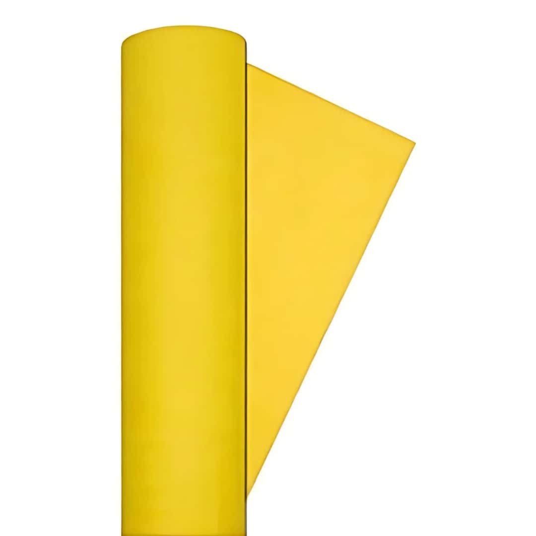 Tovaglia rotolo carta gialla Dopla 1,20×7m monouso. Copre fino a 7m di tavolo per feste, catering e ricevimenti. ean 8008650471173