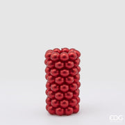 Bougie de Noël EDG Enzo De Gasperi Sphères de morve H 15 cm P 8 cm Rouge