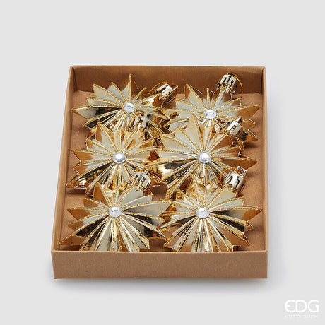 edg enzo de gasperi edg enzo de gasperi addobbo astro di natale d 7 cm cf 6 pz gold ean 8059824545084