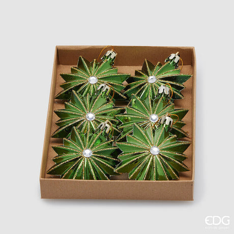 edg enzo de gasperi edg enzo de gasperi addobbo astro di natale d 7 cm cf 6 pz green ean 8059824545107