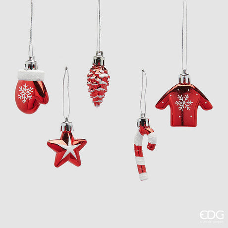 edg enzo de gasperi edg enzo de gasperi addobbo di natale decomix ass h 5 cm white red 1 pz ean 8059824522467