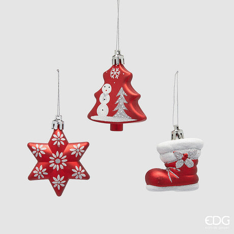 edg enzo de gasperi edg enzo de gasperi addobbo di natale pino stella calza ass h 7 cm white red 1 pz ean 8059824522443