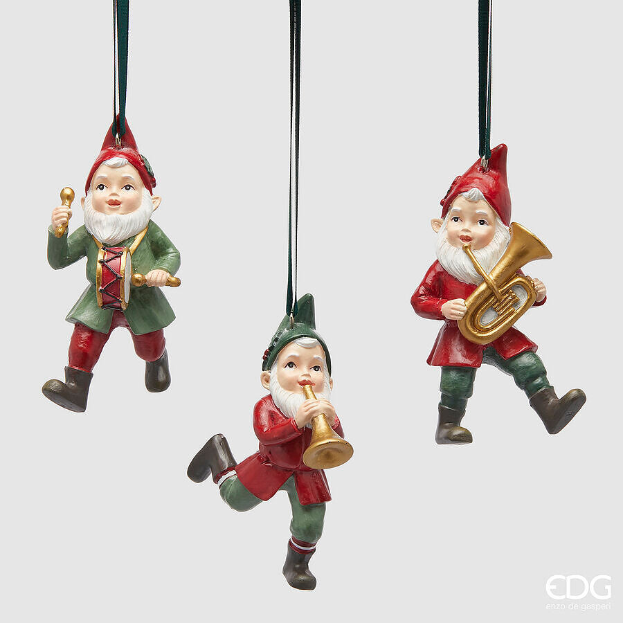edg enzo de gasperi edg enzo de gasperi addobbo gnomo di natale ass h 10 cm poliresina green red 1 pz ean 8059824400222