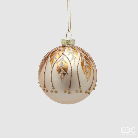 edg enzo de gasperi edg enzo de gasperi addobbo palla di natale foglie d 8 cm vetro amber ean 8059824389909