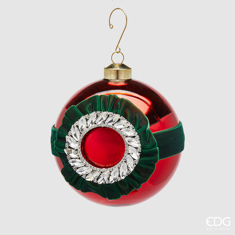 edg enzo de gasperi edg enzo de gasperi addobbo palla di natale strass d 12 cm vetro red ean 8059824395306