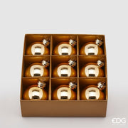 Boules de Noël décoratives en verre EDG Enzo De Gasperi, diamètre 6 cm, lot de 9, couleur or