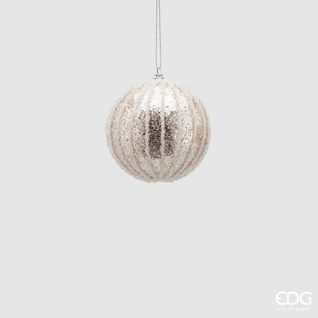 edg enzo de gasperi edg enzo de gasperi addobbo palla sugar righe di natale d 8 cm champagne ean 8059824085375