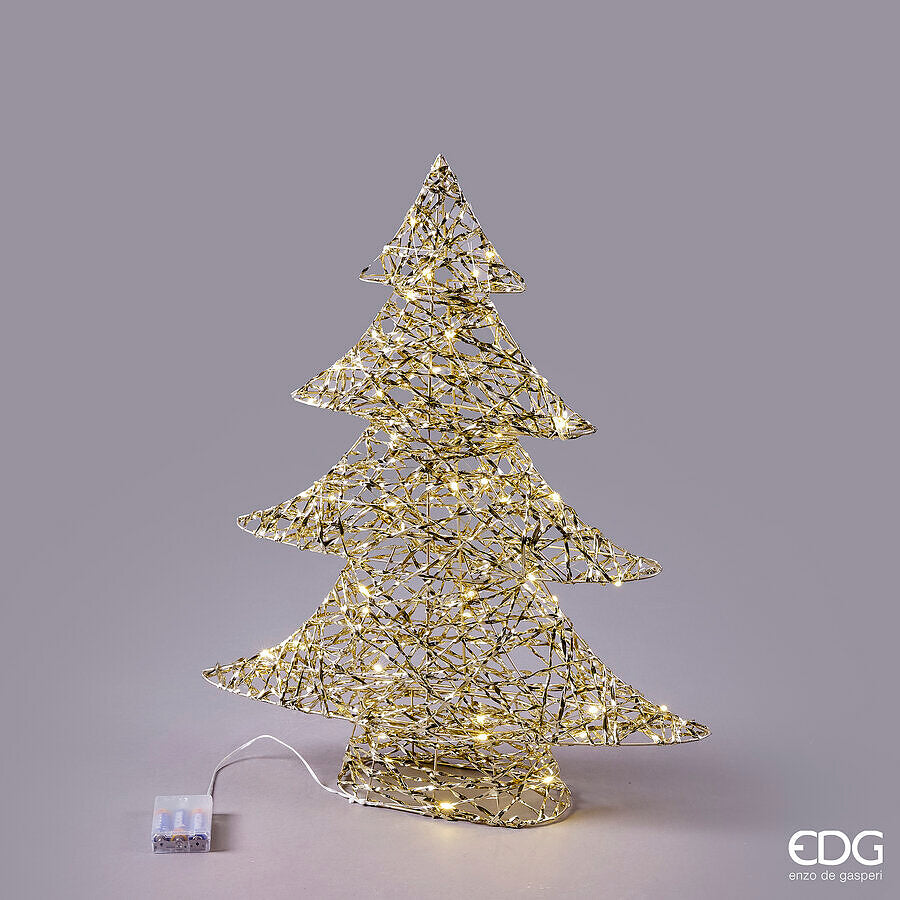 edg enzo de gasperi edg enzo de gasperi albero di natale led intreccio 60 microled h 60 cm l 48 cm l 11 cm ip20 gold ean 8059824545947