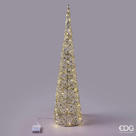 edg enzo de gasperi edg enzo de gasperi albero di natale led intreccio cono 40 microled 80 cm d 20 cm ip20 gold ean 8059824546043