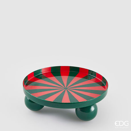 edg enzo de gasperi edg enzo de gasperi alzata decorativa natalizia rotonda h 7 cm d 205 cm metallo bicolore verde rosso ean 8059824542809