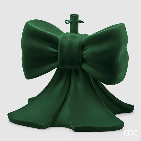 edg enzo de gasperi edg enzo de gasperi base per albero natale pino fiocco velluto h 57 cm l 50 cm l 50 cm verde ean 8059824416636
