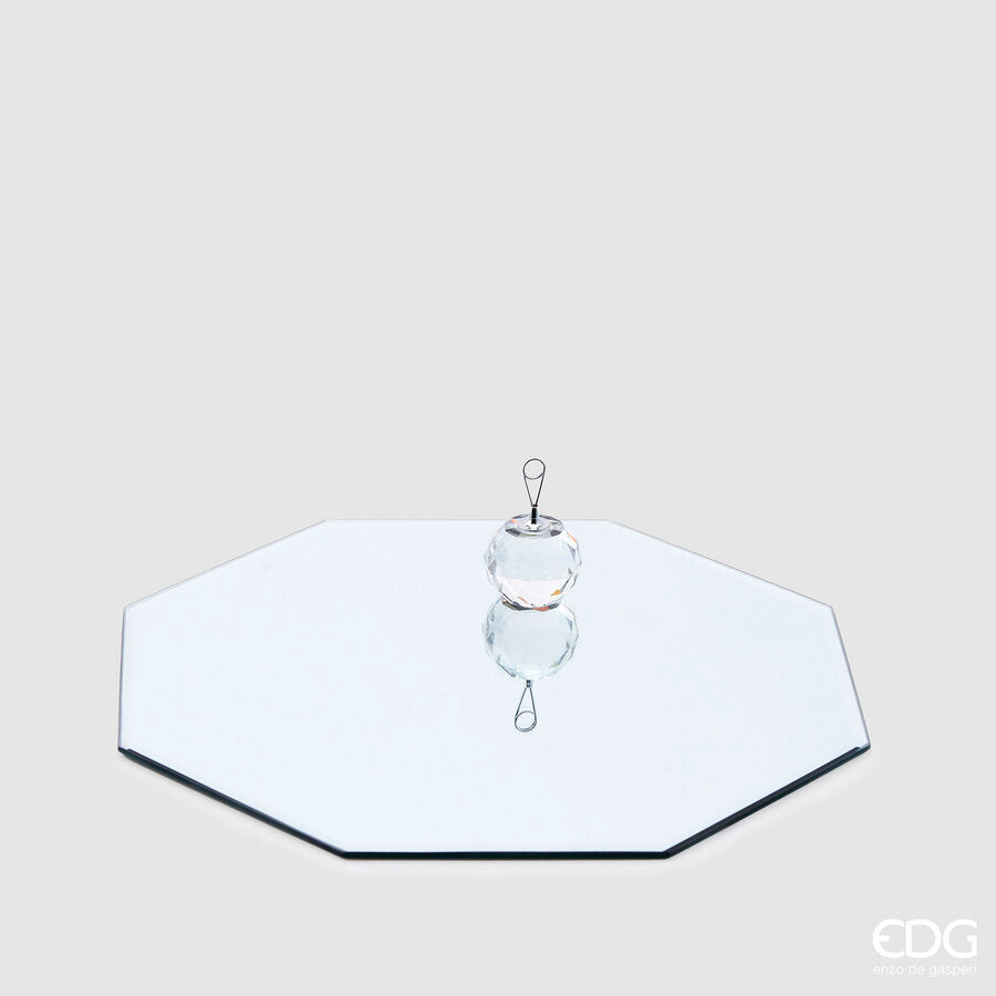 edg enzo de gasperi edg enzo de gasperi base specchio ottagonale d 30 cm vetro silver ean 8059824180926