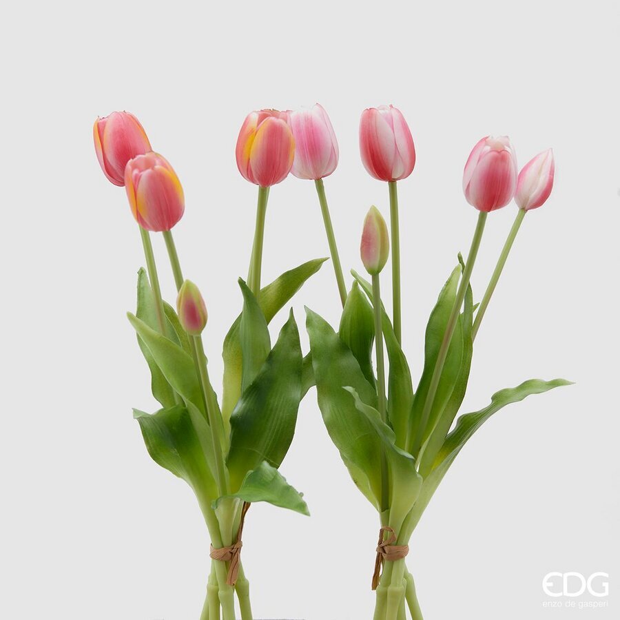 edg enzo de gasperi edg enzo de gasperi bouquet di 5 tulipani chiusi gomma olis ass h 40 cm rosa chiaro o scuro 1 pz ean 8059824081834