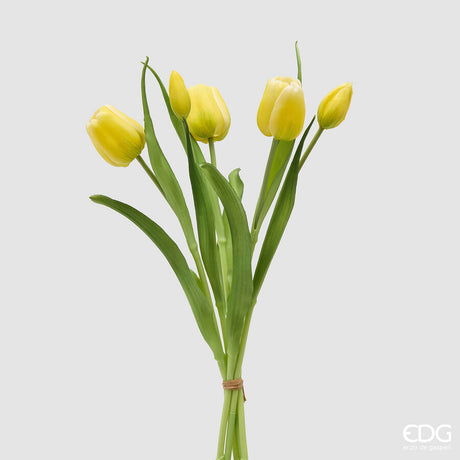 edg enzo de gasperi edg enzo de gasperi bouquete tulipano chiuso x4 h 40 cm con bocciolo giallo ean 8059824612946