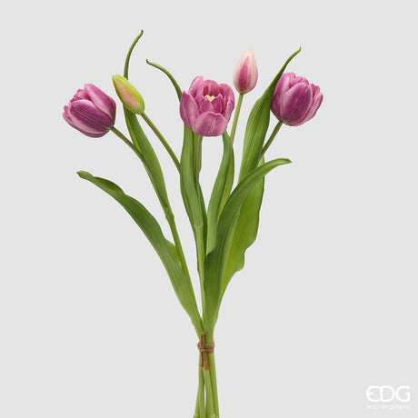 edg enzo de gasperi edg enzo de gasperi bouquete tulipano chiuso x4 h 40 cm con bocciolo viola mix ean 8059824612847