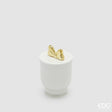 edg enzo de gasperi edg enzo de gasperi candela di natale fiocco con vaso h 11 cm d 7 cm frangipani bianco oro ean 8059824543868