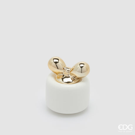 edg enzo de gasperi edg enzo de gasperi candela di natale fiocco h 10 cm d 85 cm frangipani bianco oro ean 8059824544247