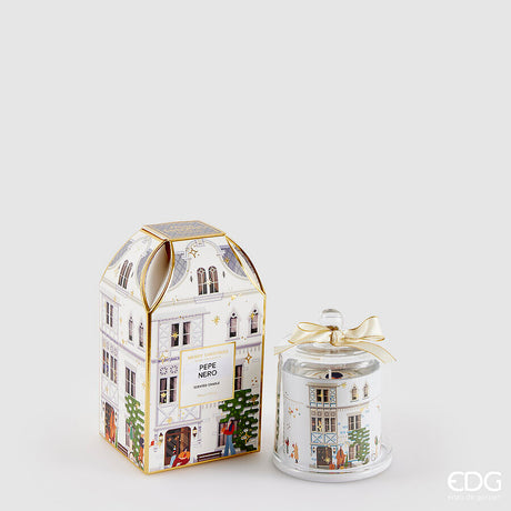 edg enzo de gasperi edg enzo de gasperi candela di natale rue de rivoli h 12 cm black pepper bianco ean 8059824556684