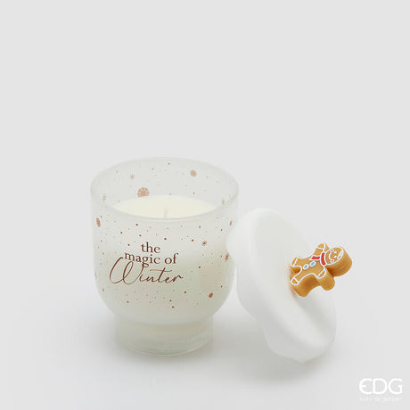 edg enzo de gasperi edg enzo de gasperi candela di natale snowy h 10 cm d 9 cm cinnamon bianco marrone ean 8059824544865