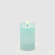 EDG Enzo De Gasperi Bougie LED Starry avec Mèche H 12,5 Cm D 7,5 Cm IP20 Vert Clair