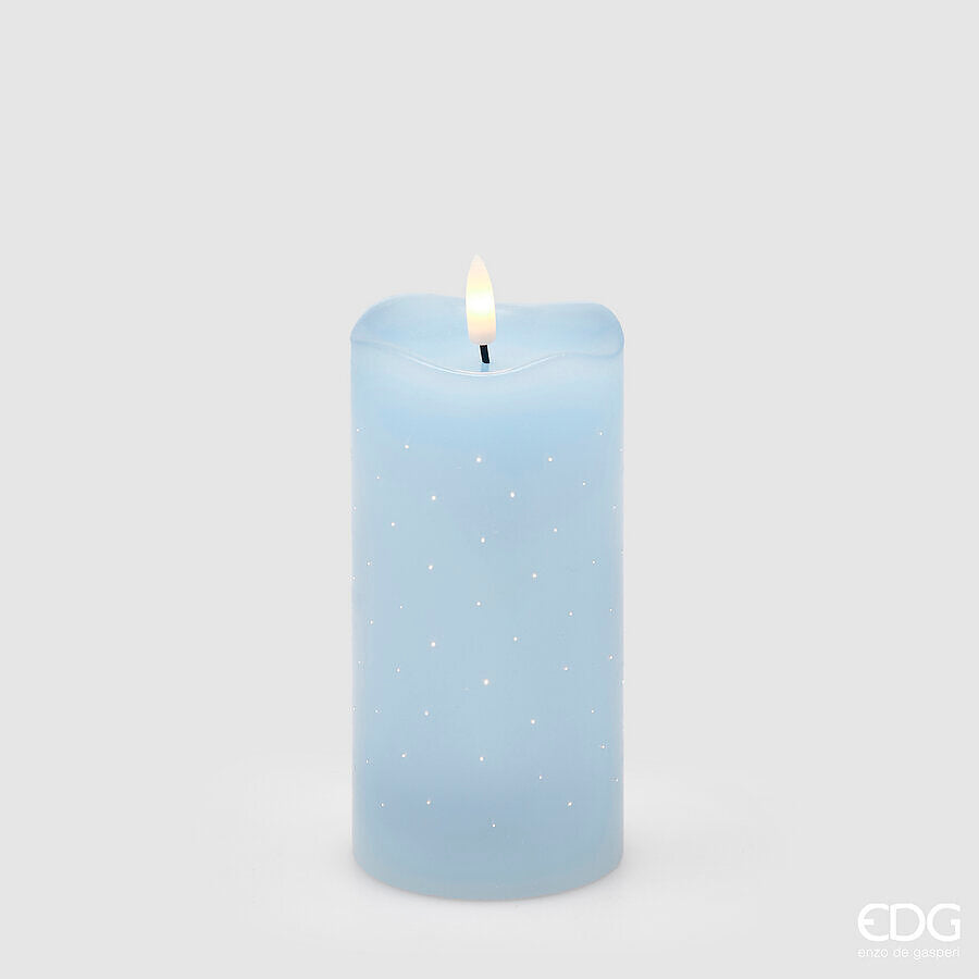edg enzo de gasperi edg enzo de gasperi candela led starry con moccolo h 15 cm d 75 cm ip20 celeste ean 8059824475718