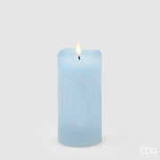 EDG Enzo De Gasperi Bougie LED Starry avec Mèche H 15 Cm D 7,5 Cm IP20 Bleu Ciel